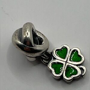 Pandora Sterling Silver Four-Leaf Clover Dangle Charm